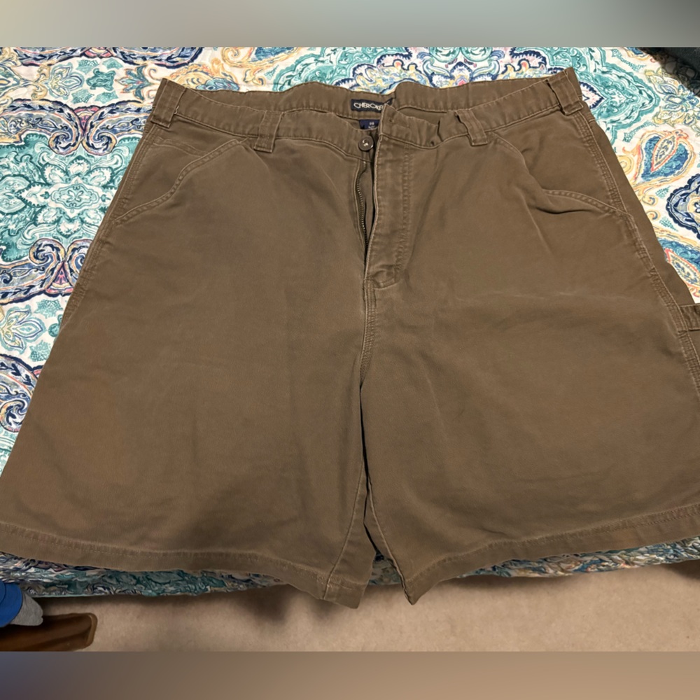 Cherokee Brown Cargo Shorts Casual Cotton Blend